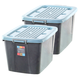 KEYWAY 聯府 百富 滑輪整理箱 BF1301 130L, 藍色, 2個