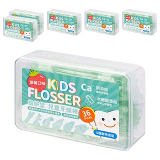 Lab52 齒妍堂 兒童牙線棒 Set 36支 含木糖醇 線材細滑設計 台灣生產製造, 6盒