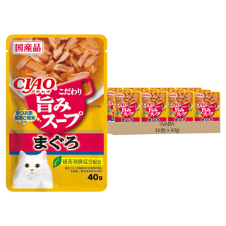 INABA CIAO 啾嚕 鰹魚鮮味餐包 貓點心, IC-351 鮪魚 + 鰹魚, 40g, 16包