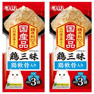 INABA CIAO 啾嚕 豪華魚三昧餐包, 雞軟骨, 180g, 2袋