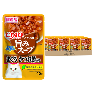 INABA CIAO 啾嚕 柴魚鮮味餐包, IC-354 鮪魚+柴魚片, 40g, 16包