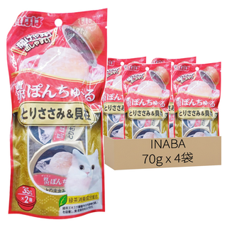 INABA CIAO 啾嚕 豪華果凍杯 2個, 雞肉 + 干貝, 70g, 4袋
