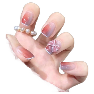 Paula's Nail 寶拉美甲 小甲型鑽飾美甲 美甲貼片 短款, AP69195, 1組