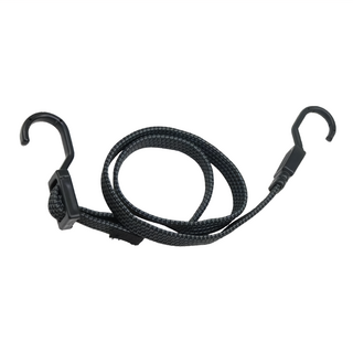 Wild Peak 野峰 扁平可調彈性繩 100cm 鋼芯掛勾 1.8公分寬 抗紫外線, 黑灰色