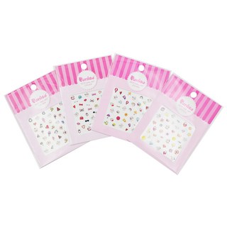 Puttisu 指甲貼紙 四件組 Petit可愛美甲貼, 混色, 1組