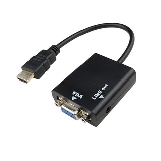 i-gota 愛購它 HDMI對VGA影音轉接器 支援1920*1080P高清分辨率 立體音源獨立輸出, 1個