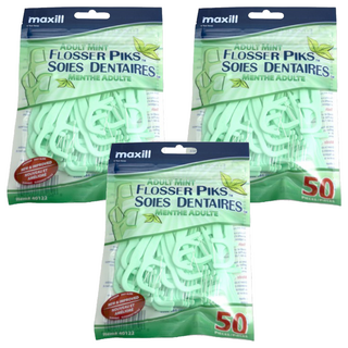 maxill 美適 成人薄荷牙線棒, 50支, 3包