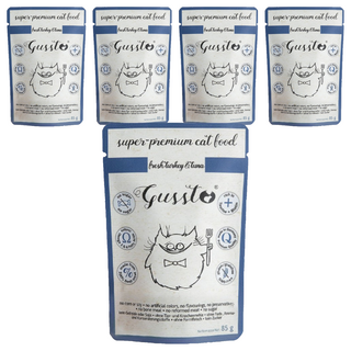 Gussto 無穀餐包 6號 美味火雞+鮪魚 貓糧, 85g, 5包