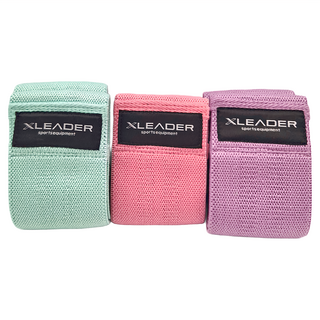 LEADER X 健身訓練彈力伸展帶套裝 蜜桃臀阻力圈 含精美收納袋 彈力帶S(66 x 8cm) + M(77 x 8cm) + L(86 x 8cm), 粉紅 + 湖綠 + 粉紫, 1組