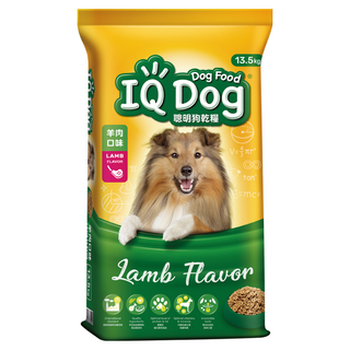 IQ Dog 聰明狗 乾糧, 羊肉口味, 13.5kg, 1袋