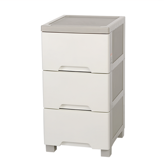 KEYWAY 聯府 大好運三層整理收納櫃 410 x 360 x 698mm 51L, 三層整理收納櫃 米色, 1個