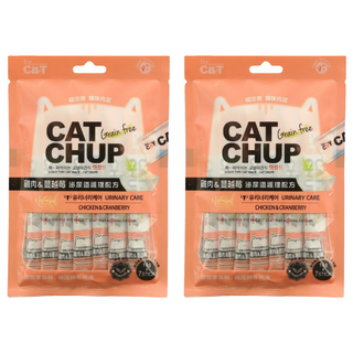 CAT CHUP 喵洽普 貓咪肉泥, 雞肉 + 蔓越莓, 98g, 2袋
