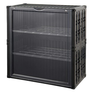 FAmILyLIFE 生活 貨櫃磁吸門展示盒 A-484-BK 黑色 3層, 1個