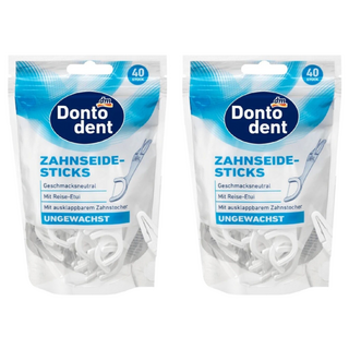 dm Dontodent 超滑牙線棒 Set, 40支, 2包