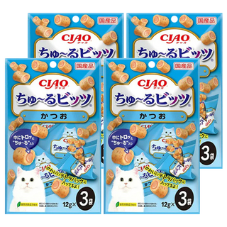 INABA CIAO 啾嚕 夾心肉泥捲, 鰹魚, 36g, 4袋