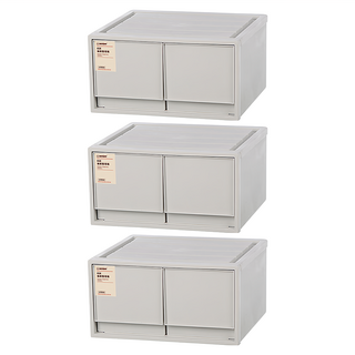 KEYWAY 聯府 KM雙抽屜整理箱 KM-1002 20L, 灰色, 3個