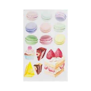 MI MI LEO 冷撕燙畫 膠膜 11 x 18cm 50g, 1張, 蛋糕 + 馬卡龍 白色