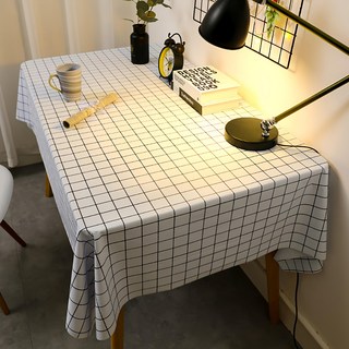 半島良品 防水防油污桌布, 黑白格調, 140 x 180cm, 1個
