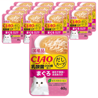 INABA CIAO 乳酸菌餐包, IC-220 乳酸菌 + 雞肉 + 鮪魚 + 干貝, 40g, 16包