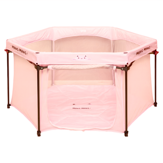 Mang Mang 小鹿蔓蔓 折疊式兒童遊戲圍欄 輕鬆攜帶版 兩段安全鎖, 粉紅色, 1個