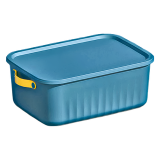 北歐風收納箱 藍色 382g, 中(35.5 x 25.5 x 14cm), 1組