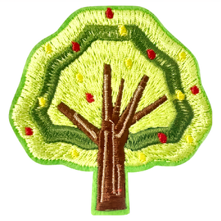 你好 刺繡貼紙 大樹 防水耐用, 1張