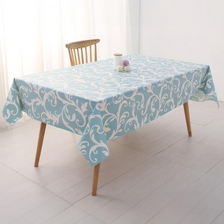 Casa Bella 美麗家居 北歐風防水桌巾, 140 x 90cm, 淺藍蕨葉, 1條