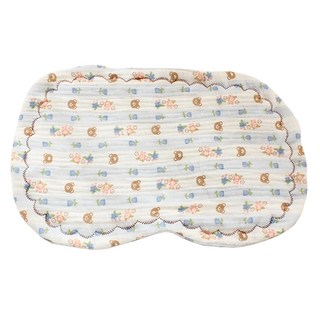 愛北鼻 純棉10層紗嬰兒拍嗝紗布枕巾/枕頭墊 40 x 25cm 藍條碎花小熊