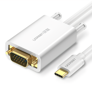 UGREEN 綠聯 USB Type C - VGA傳輸線 白色 1.5M, MM122, 1個