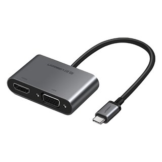 UGREEN 綠聯 Type C轉HDMI + VGA轉換器 支援PD版, 50505, 1個