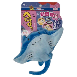 DoggyMan 多格漫 犬用嘎吱聲響玩具 魟魚 超小型及小型犬用, 魟魚 藍色, 1個