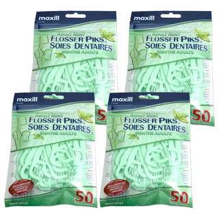 maxill 美適 成人薄荷牙線棒, 50支, 4包