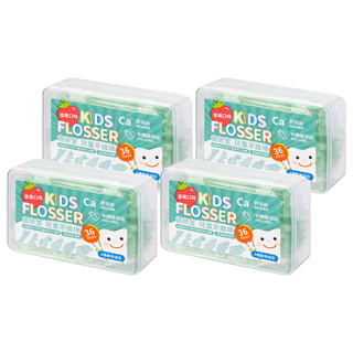 Lab52 齒妍堂 兒童牙線棒 Set 36支 含木糖醇 線材細滑設計 台灣生產製造, 4盒