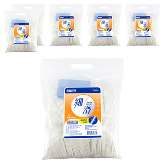 奈森克林 細滑牙線棒 附攜帶盒 Set 1000支 極細滑纖維 不易斷裂, 6袋, 8cm