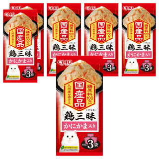 INABA CIAO 啾嚕 豪華魚三昧餐包, 蟹肉, 180g, 6袋