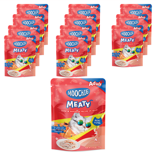 MOOCHIE 姆吉 無榖鮮肉全年齡貓餐包系列, 70g, 鮪魚蟹肉, 12包