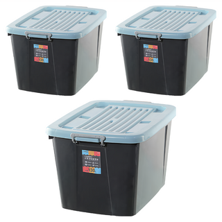 KEYWAY 百富滑輪整理箱 130L, 3個, 藍色