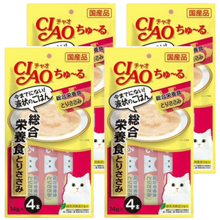 INABA CIAO 啾嚕 14g*4本 綠茶消臭成分配合, 綜合營養配方 雞肉, 56g, 4袋