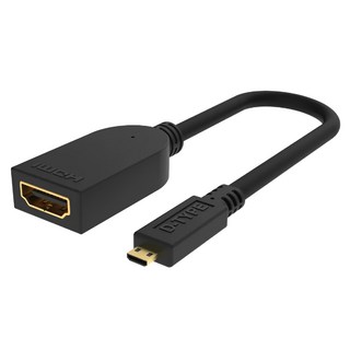 POLYWELL 寶利威爾 Micro HDMI M to AF 轉接線, PW15-W50-A036, 1條, 15cm