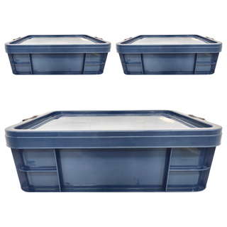 KEYWAY 聯府 強固掀蓋整理箱 21L YKK212, 藍色, 3個