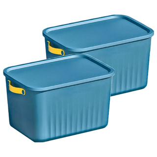 北歐風收納箱 加厚PP材質, 40 x 30.5 x 24.5 cm, 藍色, 2組