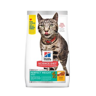 Hill's 希爾思 SCIENCE DIET 成貓 完美體重 乾飼料 體重管理營養配方 維持新陳代謝 含左旋肉酸素及椰子油, 雞肉, 15lb, 1袋