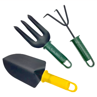 PARK TOOL 園藝工具3件組 鐵製 塑料手柄 包含鏟子 三爪耙 翻土叉, 2組