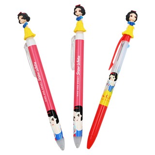hM PLUS 原子筆套組 0.5毫米原子筆 黑筆2入+三色筆1入, 白雪公主款 紅色, 1組, 0.5mm, 3支