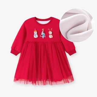 리틀 메이븐 가을 겨울 축제 파티 드레스 신년 아동복 인형 여자아이 공주, A. 5Y, 1. S3085 photo, 1개