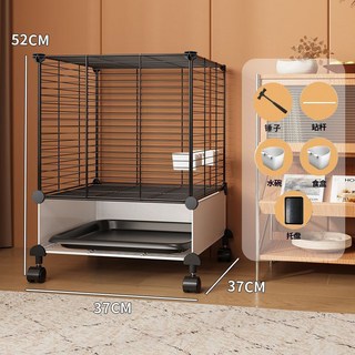 白鐵鳥籠 大型鳥籠 蜜袋鼯籠子 鴿子 虎皮牡丹鸚鵡籠, 1個, 【鐵網款】滑輪1層37*37*57