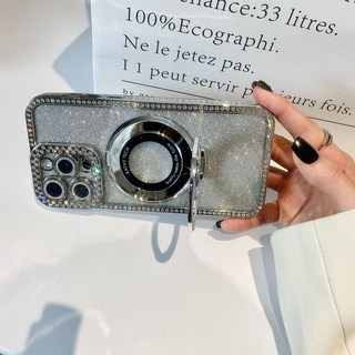 蘋果15手機殼14plus適用iphone11pro電鍍12max支架鑽石13保護套