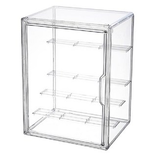 透明公仔展示盒 防塵收納盒 磁吸開門 可拆卸隔板 疊加設計, 1個