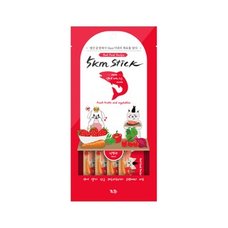 【韓國朝貢】5km stick 犬貓營養蔬果肉泥 - 紅色, 1個, 鮭魚(心血管)