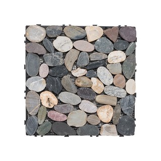 卡扣塑木地板 岩石紋霧面 9片裝 防水防焰 地板 陽台花園, 1個, 彩色霧面X9